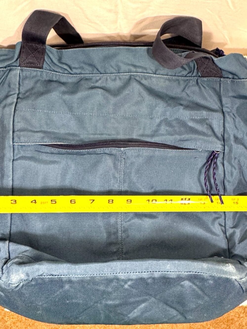 Patagonia Tote Bag Teal Blue Laptop Work Travel Zip Top Organizer 16" - Picture 7 of 11